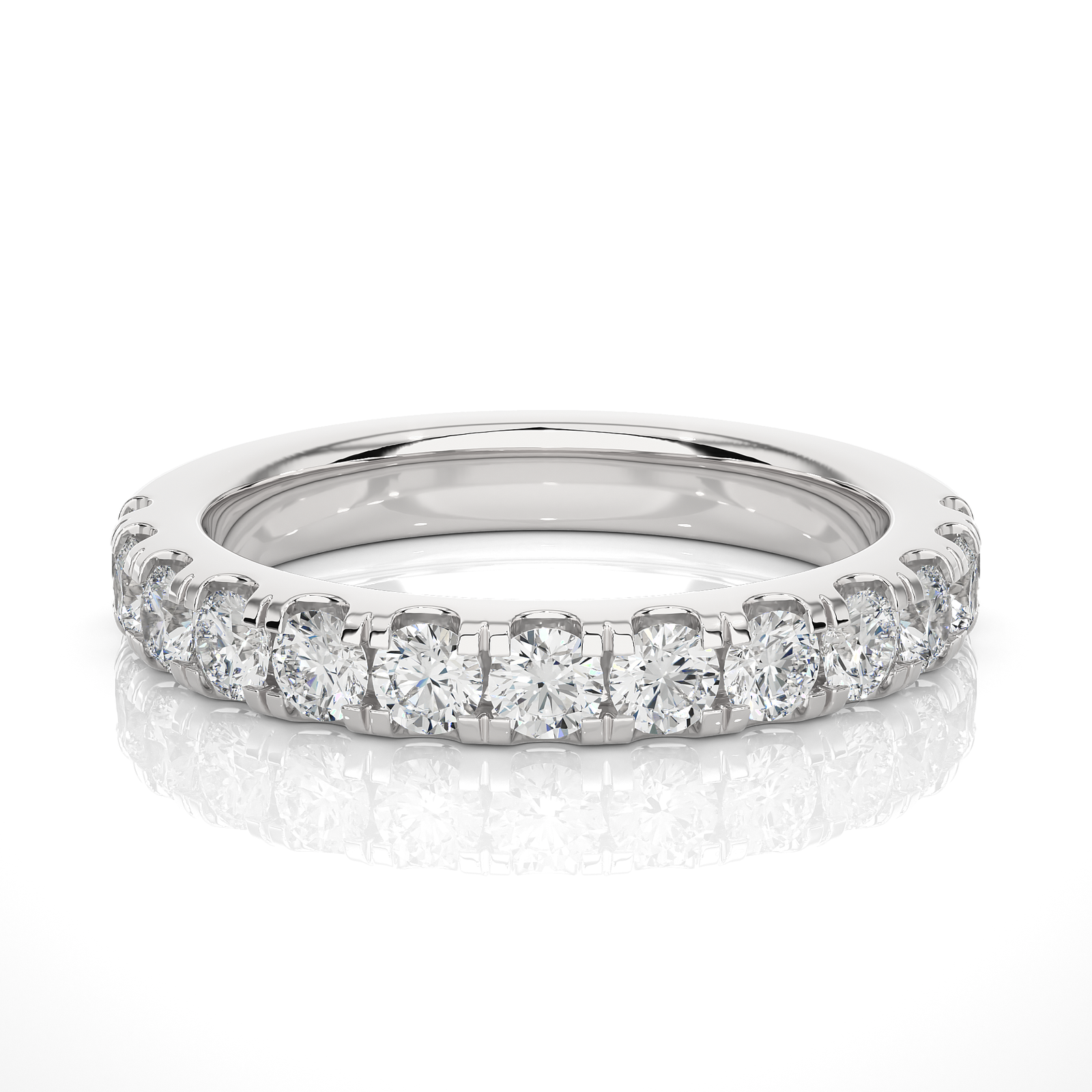 Round Diamond Half Eternity Band